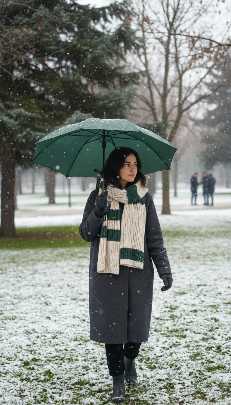 پرامپت پرتره زمستانی طبیعی در پارک ایران