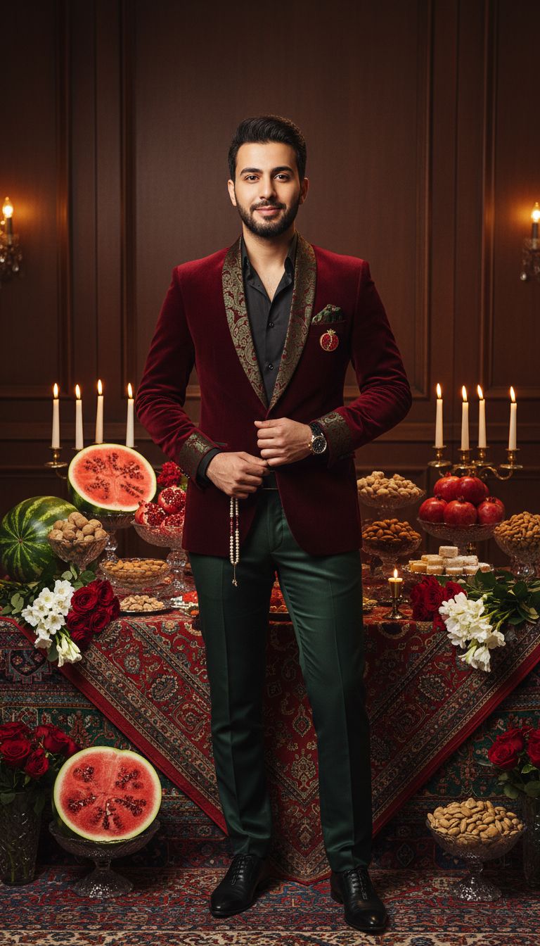 پرامپت پرتره لوکس شب یلدا مردانه | استایل رسمی